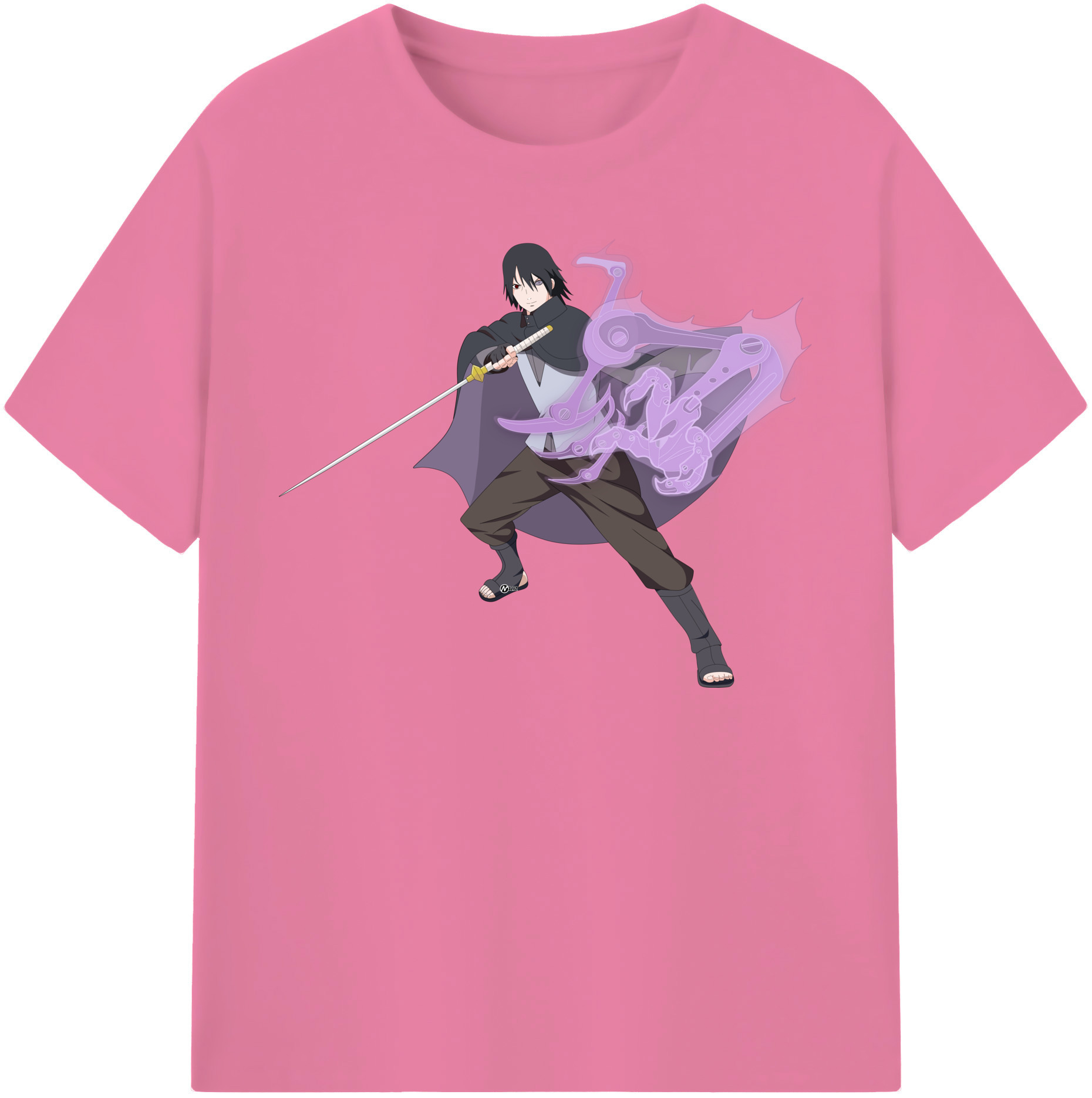 （画像用） NARUTO -ナルト- うちは サスケ Uchiha Sasuke 綿100％半袖Tシャツ（フロントプリント）